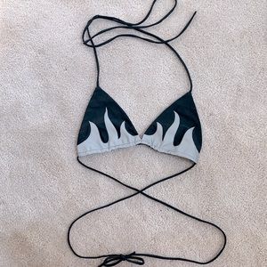 Black flames strings bikini